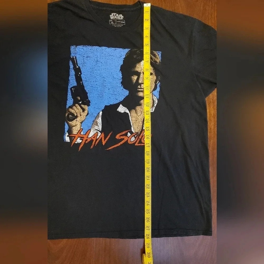 Star Wars Men’s Size XL T-Shirt Han Solo Fifth Sun Black Graphic Tee 100% Cotton - Picture 5 of 6